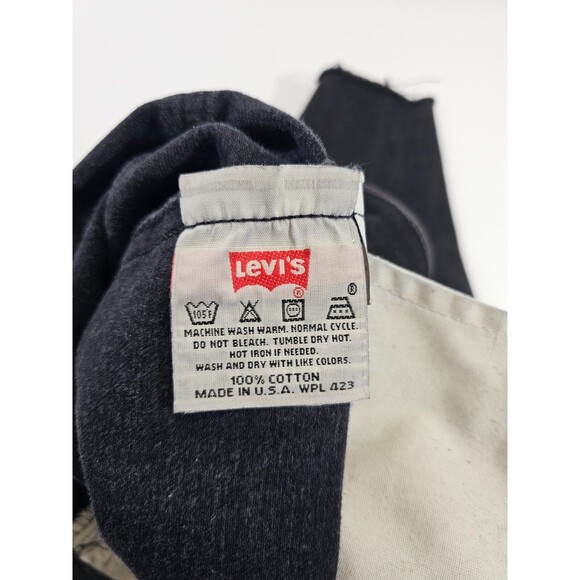 DMS Women's 27x32 Vintage Levi's 501 Black Painted Embellished Black Jeans Denim - Picture 9 of 11